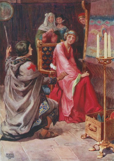 The Pilgrim and the Queen, from The Staff and Scrip by Dante G Rossetti by Frank Adams